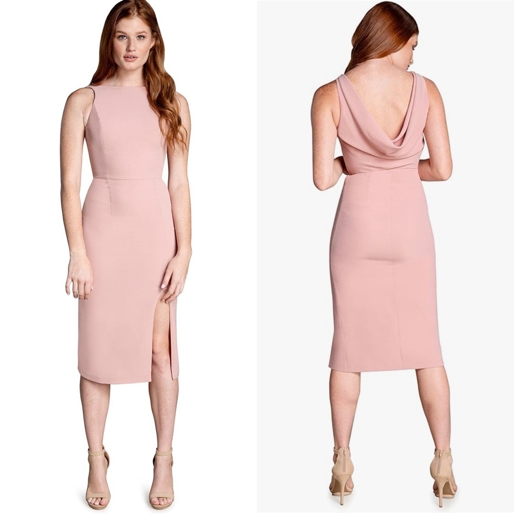 NWT Dress the Population Mackenna Sleeveless Midi Dress in Blush Pink Size XXL